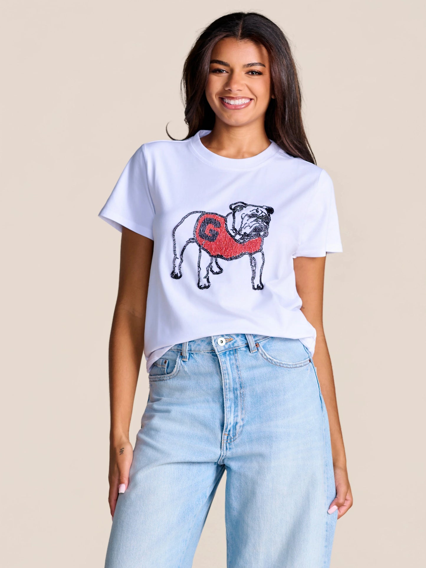 UGA Mascot Beaded Tee