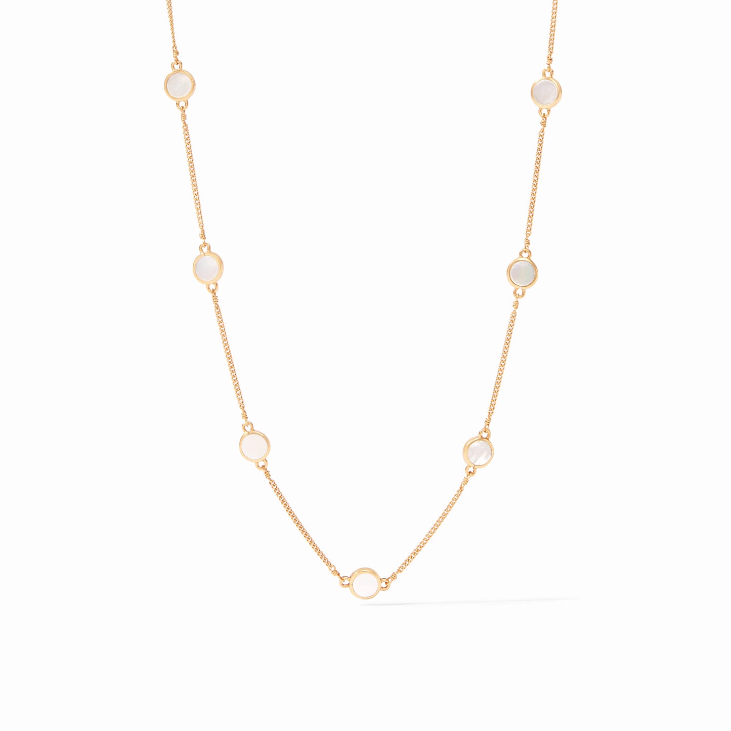 Julie Vos Valencia Delicate Station Necklace In Mother Of Pearl