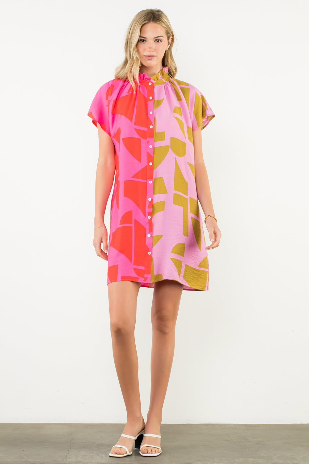 Abstract Sleeveless Mini Dress