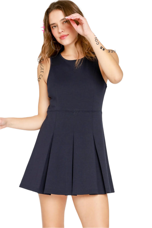 Match Point Luxeknit Mini Dress In Navy