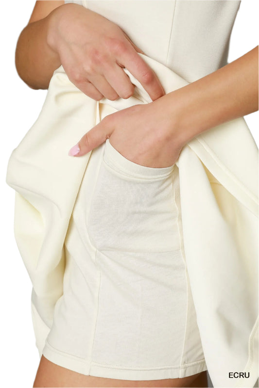 Match Point Luxeknit Mini Dress In Ecru