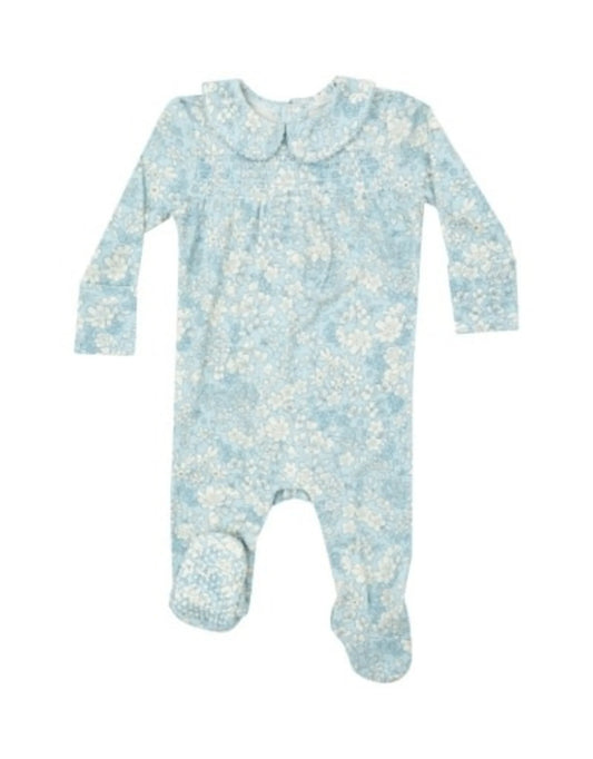 Angel Dear Blue Meadow Smocked Peter Pan Footie