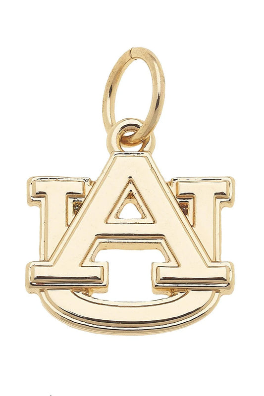 Auburn Tigers Shiny Gold Logo Charm