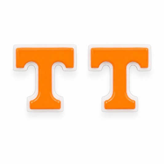 Orange and White Power T Studs