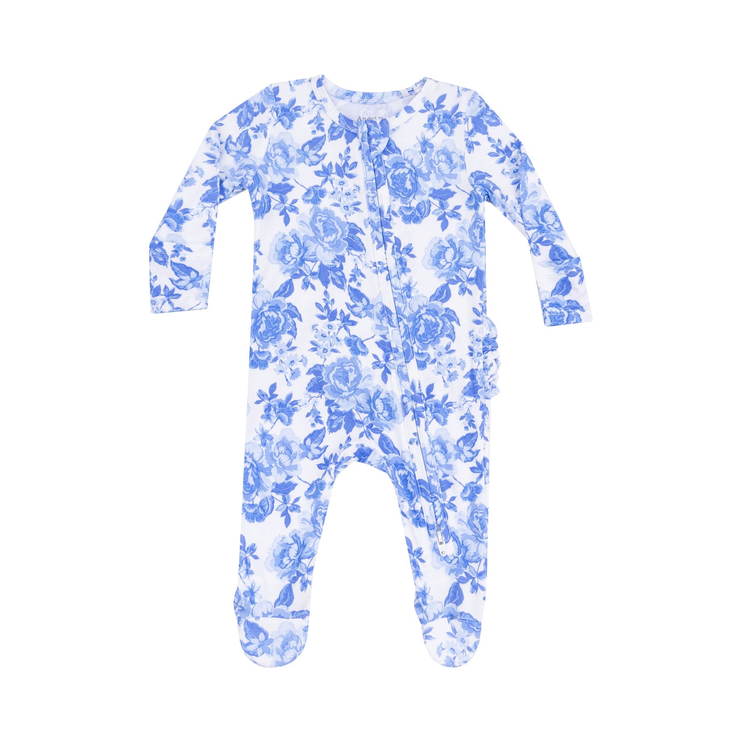 Angel Dear Roses In Blue 2 Way Zipper Footie