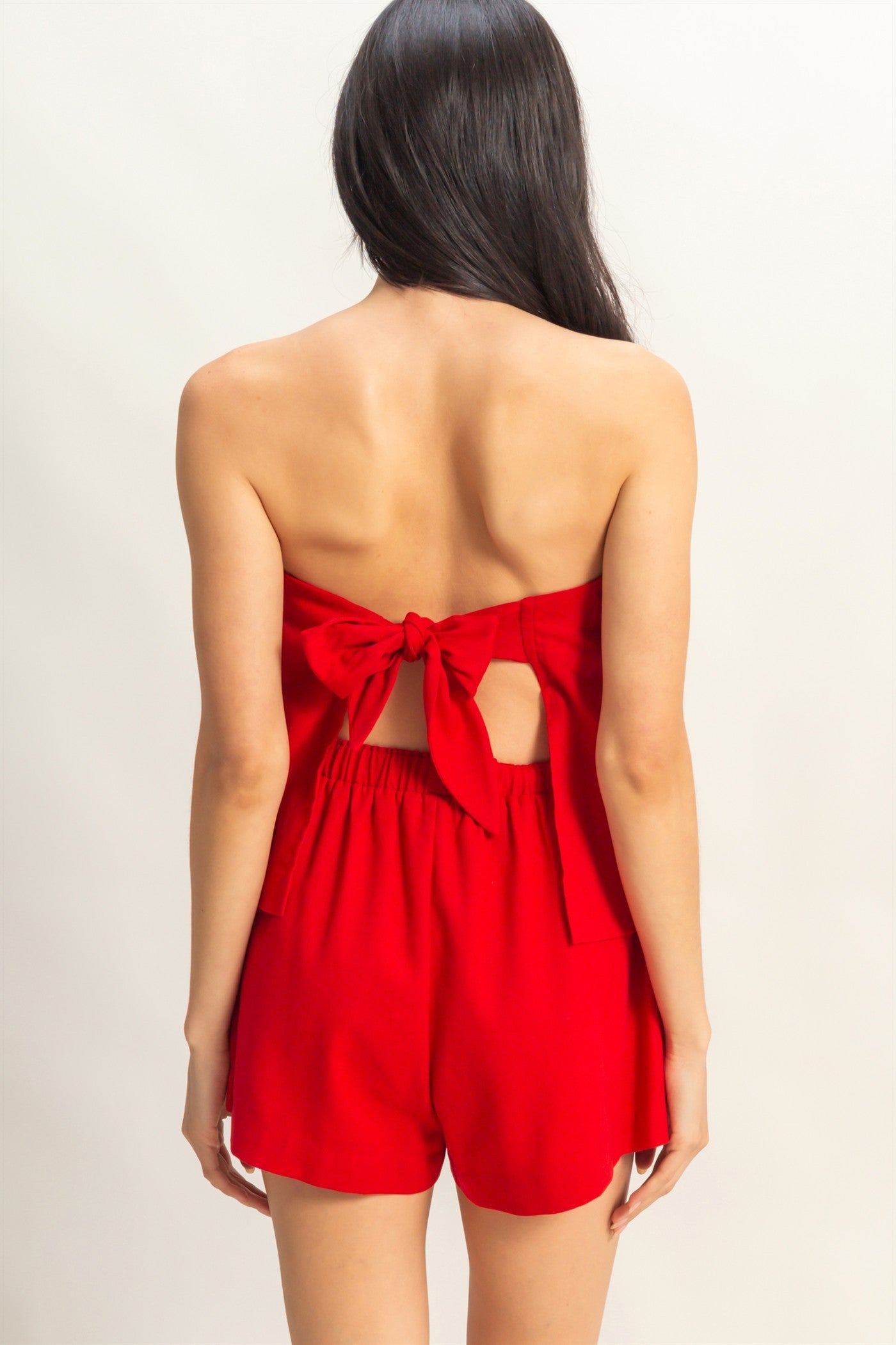 Gam Day Bow Back Short Set in Red
