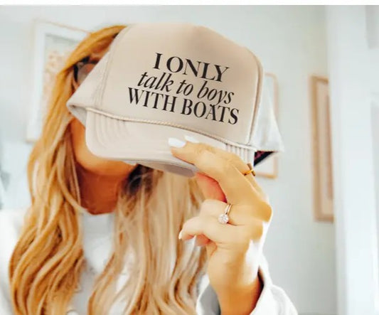 Boys with Boats Hat Tan