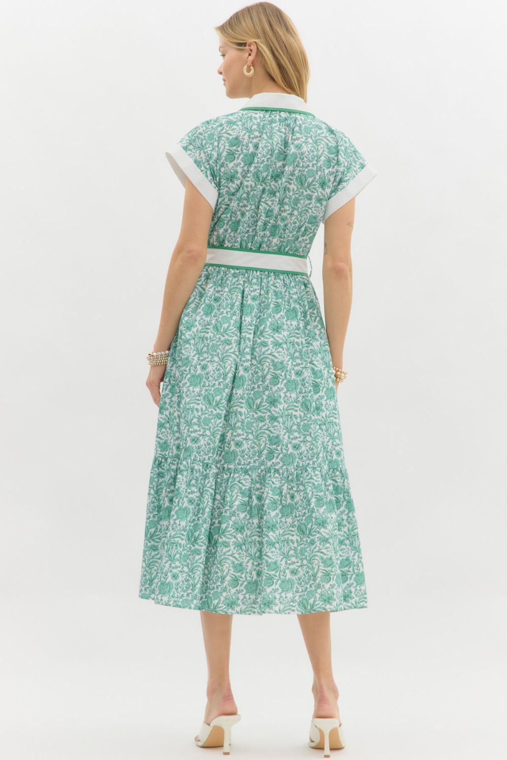 Oh Happy Day Green Floral Midi
