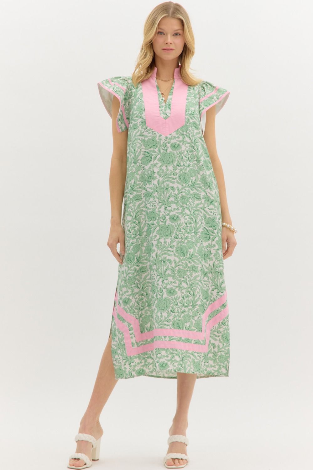 Elegantly You Floral Midi In Green