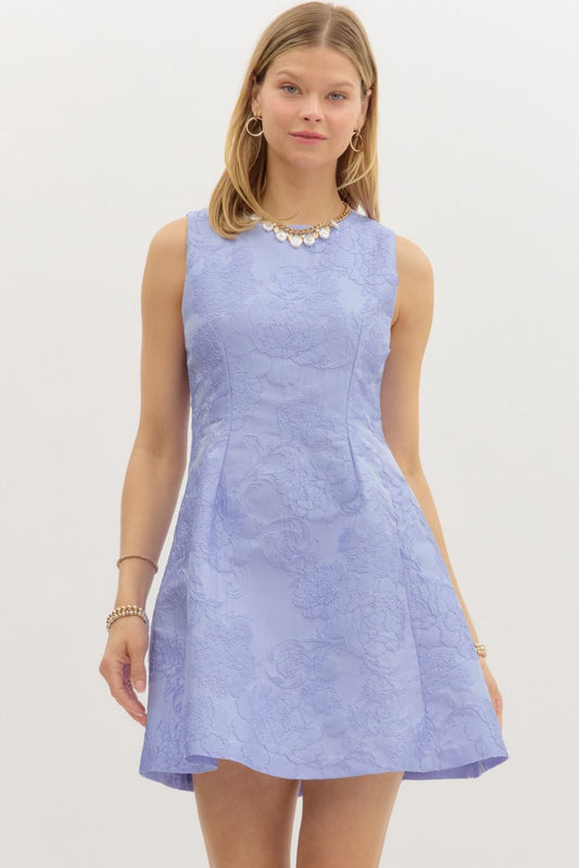 Rush Week Jacquard Mini Dress In Blue