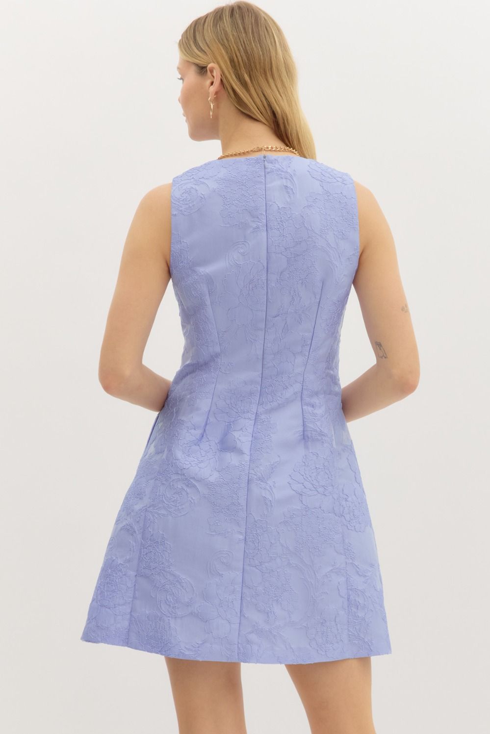 Rush Week Jacquard Mini Dress In Blue