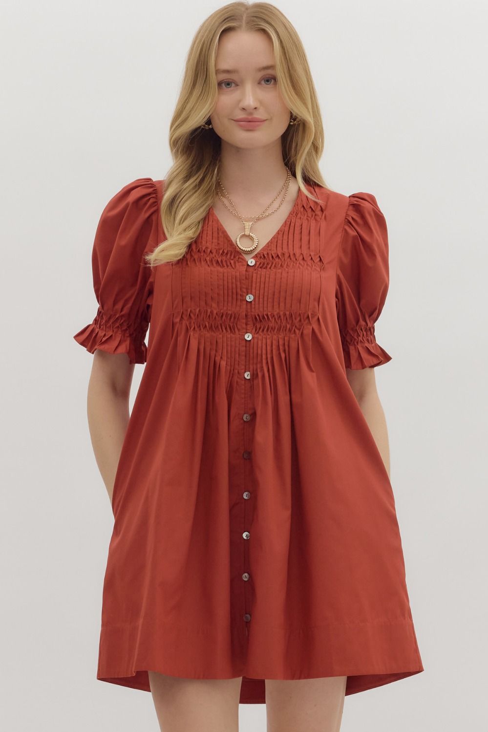 Sunday Bliss Mini Dress In Rust
