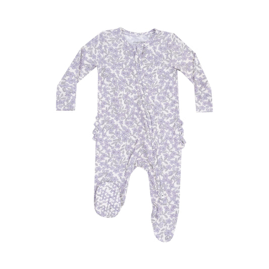 Angel Dear Forget Me Not Floral 2 Way Zipper Footie