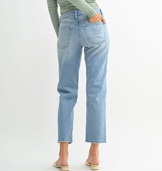 Morgan 90's Straight Stretch Jeans In Light Denim
