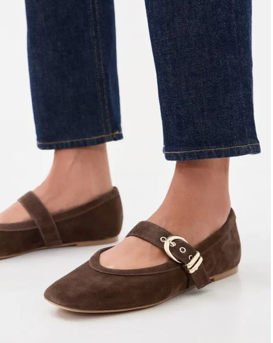 Dolce Vita Mikel Suede Mary Jane Flats in Brown Suede