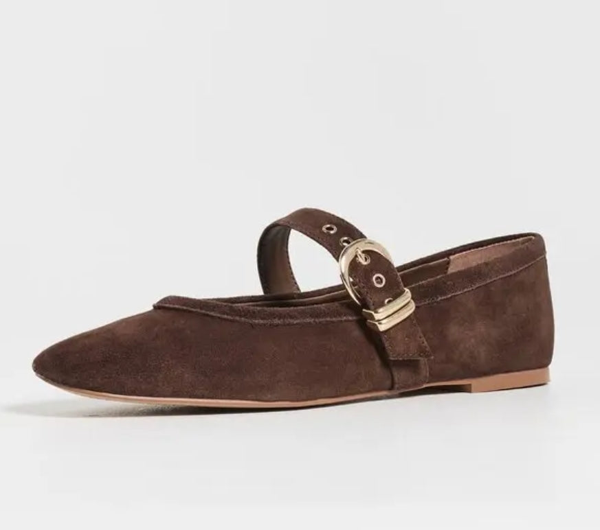 Dolce Vita Mikel Suede Mary Jane Flats in Brown Suede