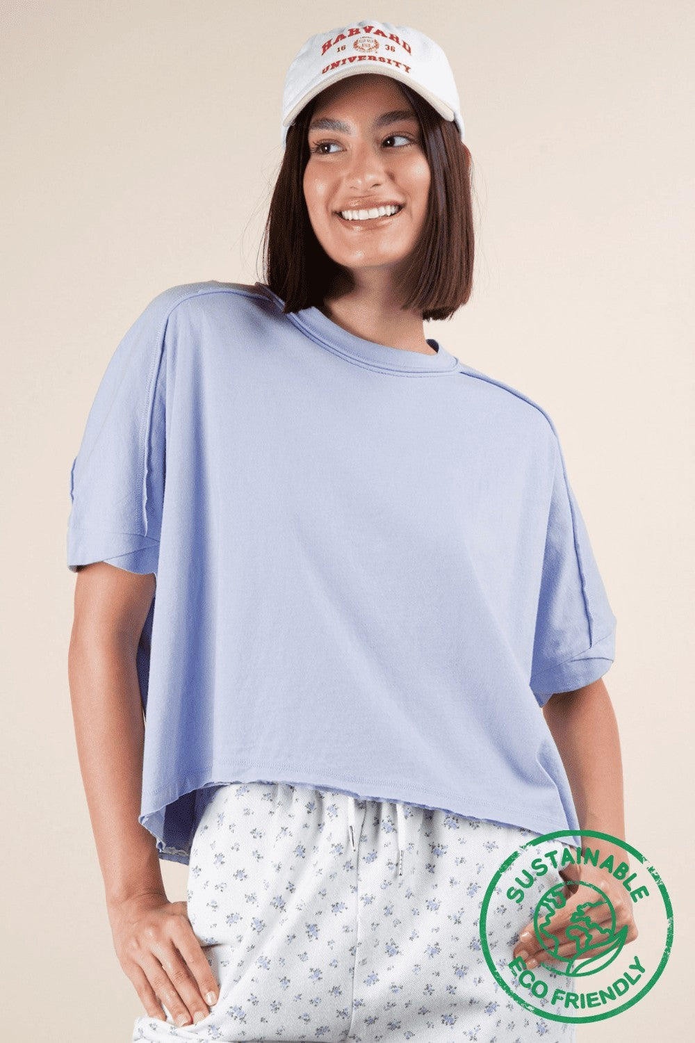 Good Feeling Knit Tee In Sky