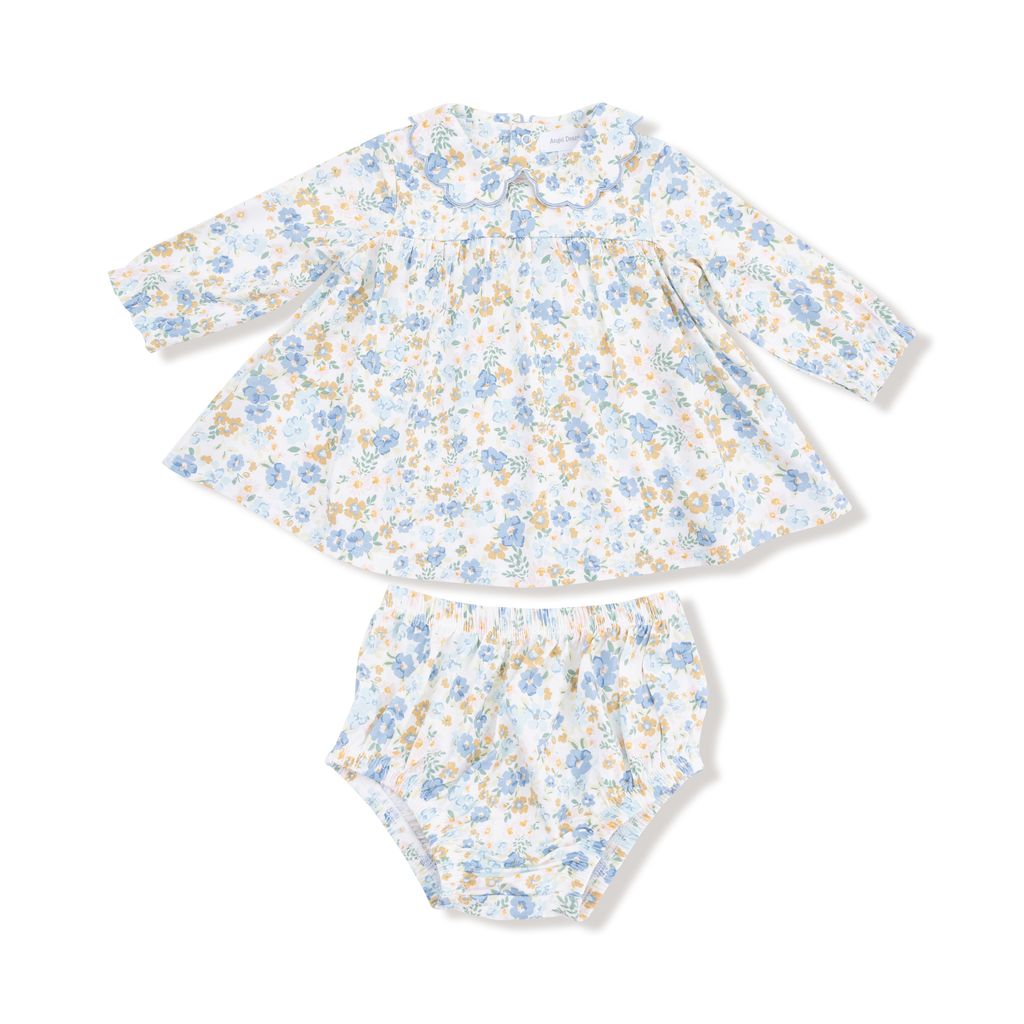 Angel Dear Sweet Rose Calico Petal Collar Dress & Diaper Cover