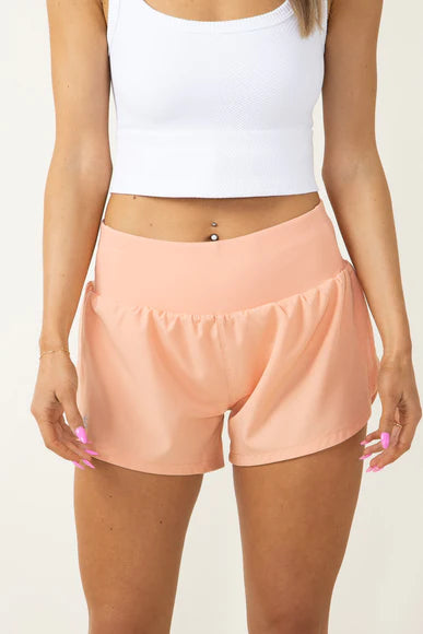 Simply Southern Tech Shorts in Peach