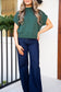 Mock Neck Cropped Sweater In Emerald