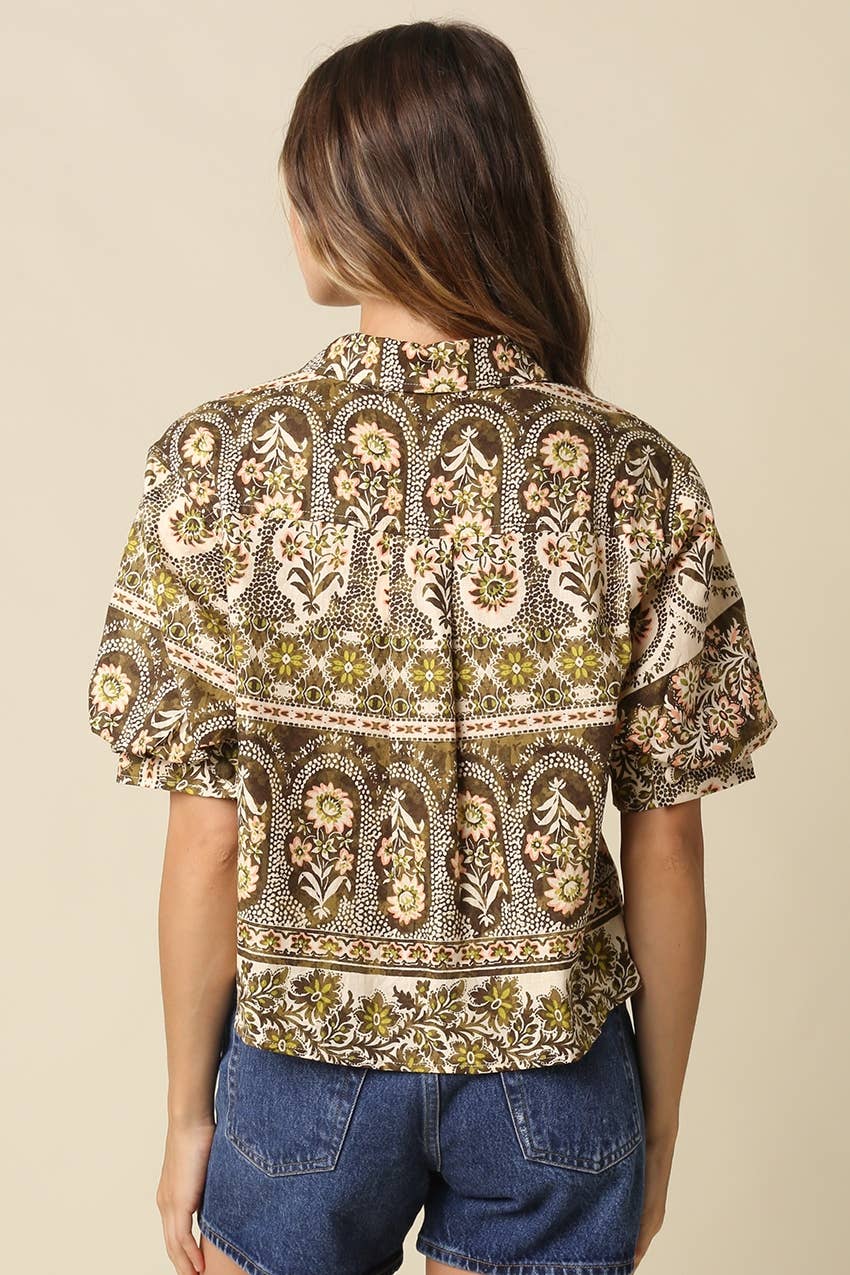 Alexis Print Puff Sleeve Blouse