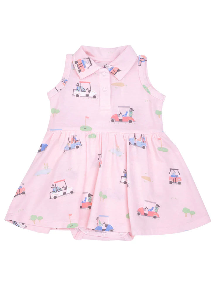 Angel Dear Golf Carts Pink Tennis Tank Bodysuit Dress