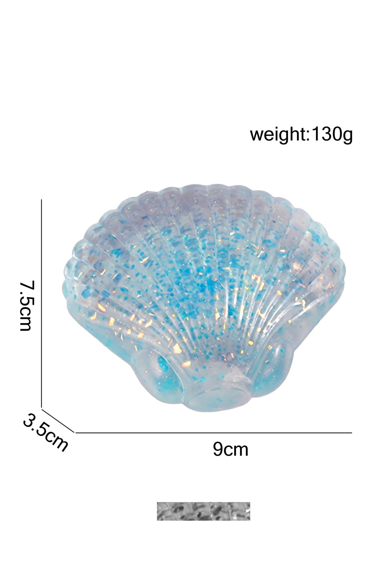 Seashell Shaped Glitter Squishy Toy