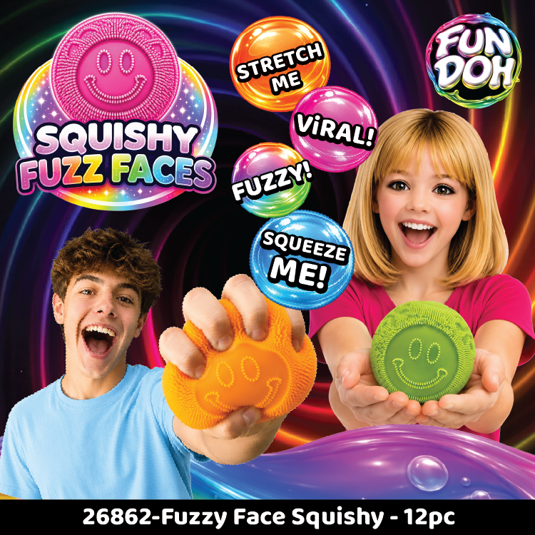Fun Doh Fuzzy Face Squishy Sensory Toy Variety