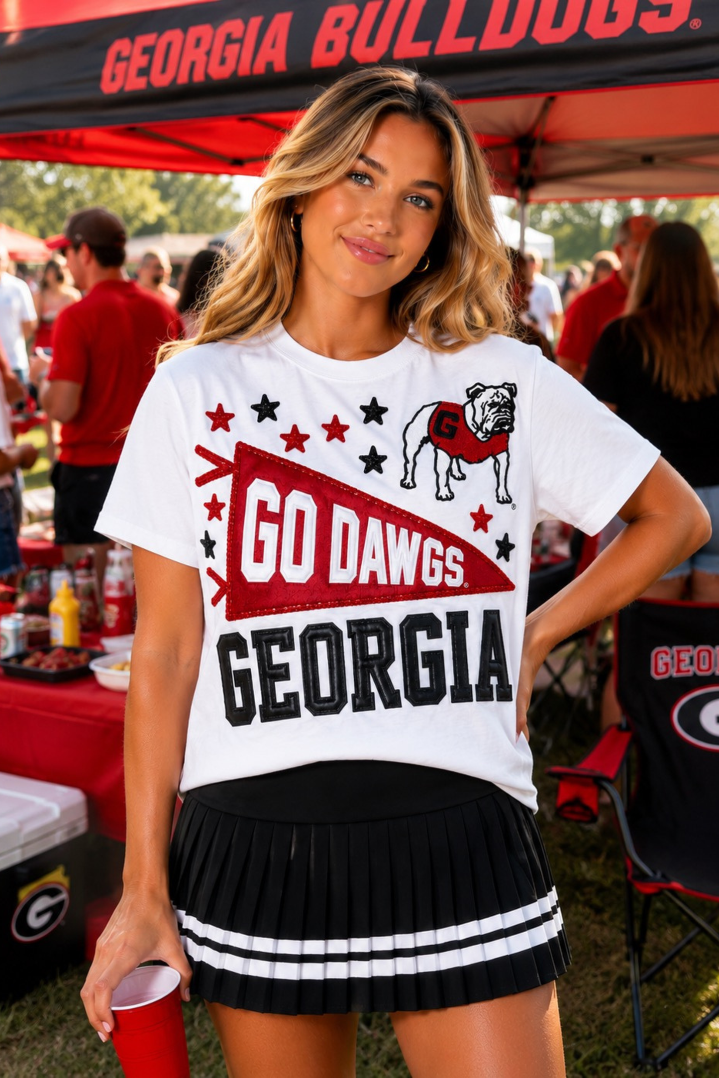 Georgia Pennant Sparkle T-Shirt PRE-ORDER (Est Ship 9/3)