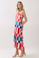 Colorblock Check Halter Maxi Dress