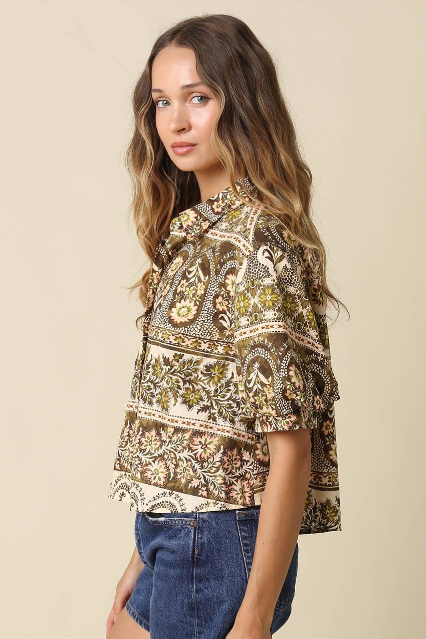 Alexis Print Puff Sleeve Blouse