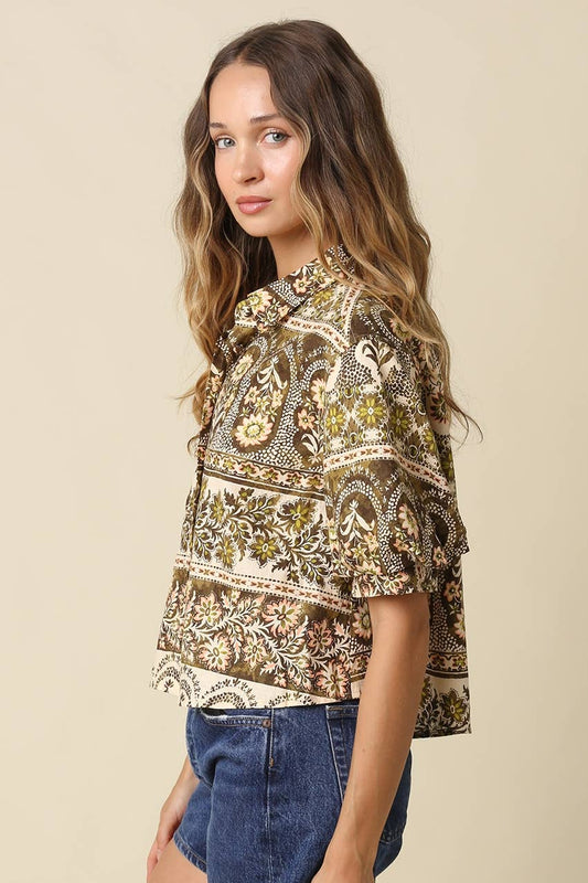 Alexis Print Puff Sleeve Blouse