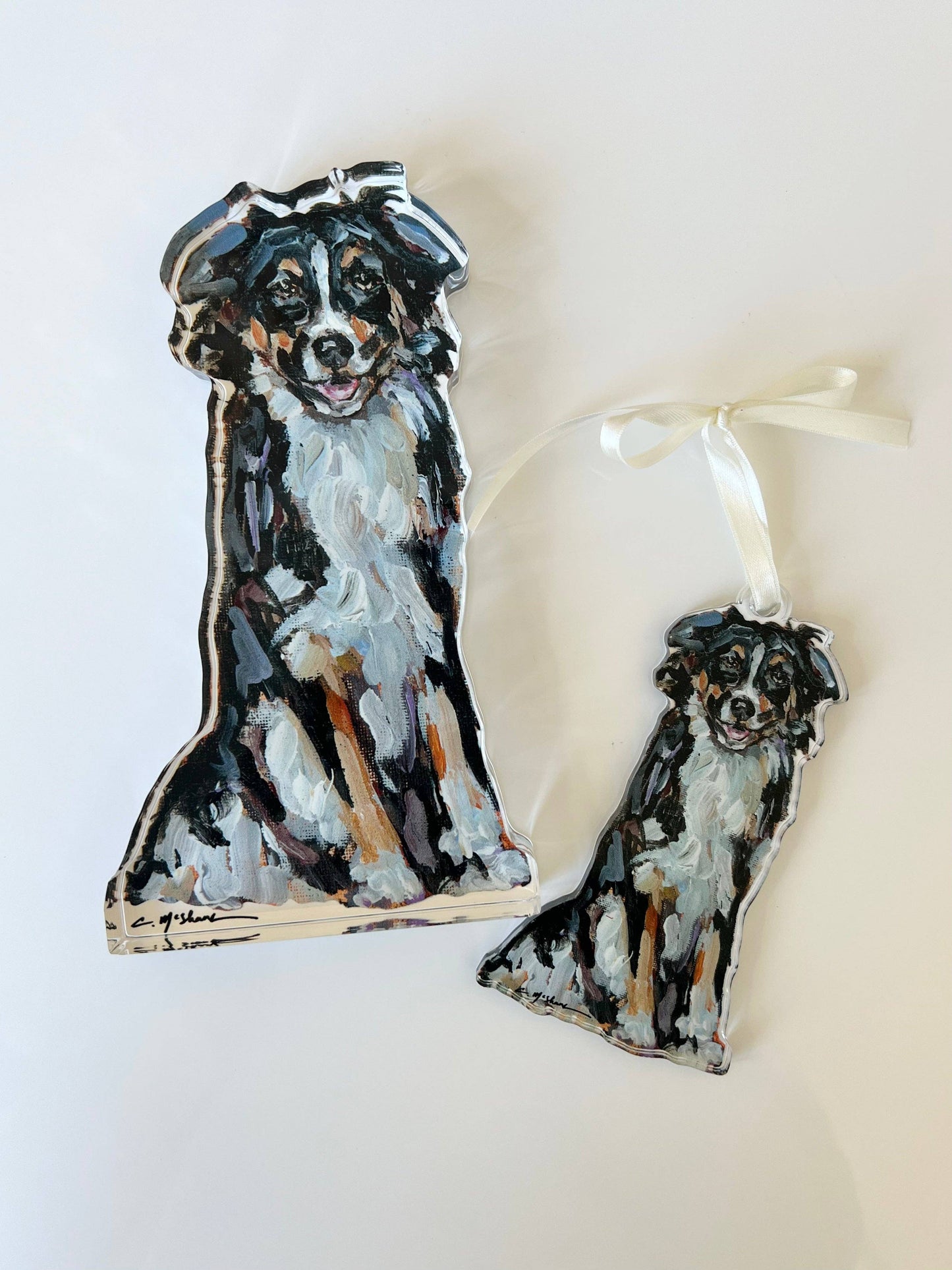 "Australian Shepherd Black Tri" Ornament