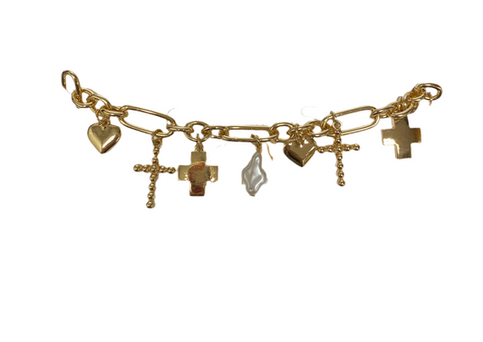 Helena Multi Cross Charm Bracelet