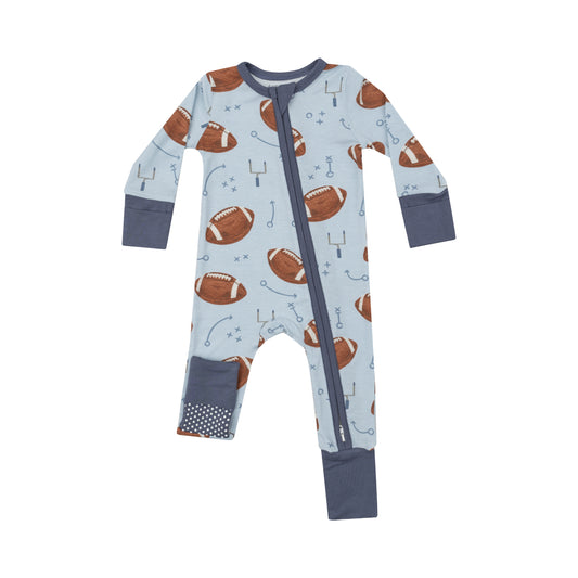 Angel Dear Blue Footballs 2 Way Zipper Romper