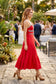 Between the Hedges Midi Dress in Red/Black