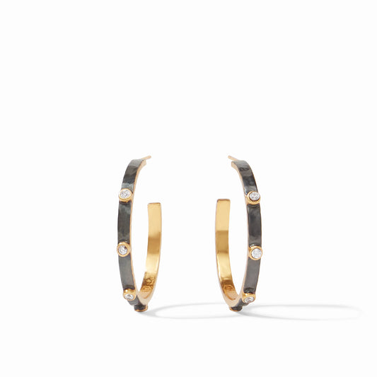 Julie Vos Crescent Stone Hoop Mixed Metal