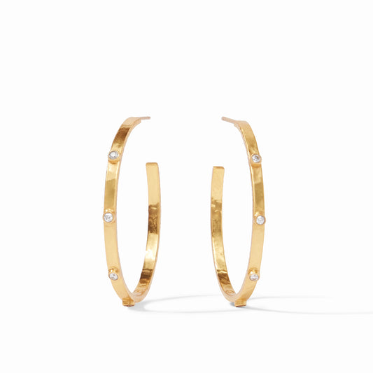 Julie Vos Crescent Stone Hoop Cubic Zirconia Large