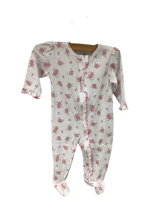 Kissy Kissy Pink & White Florals Footie