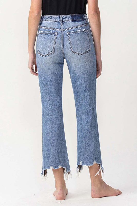 Presley High Rise Relaxed Destroyed Straight Jean