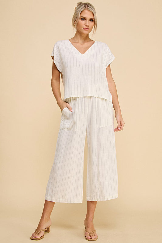 Just Another Day In Paradise Pinstripe Set