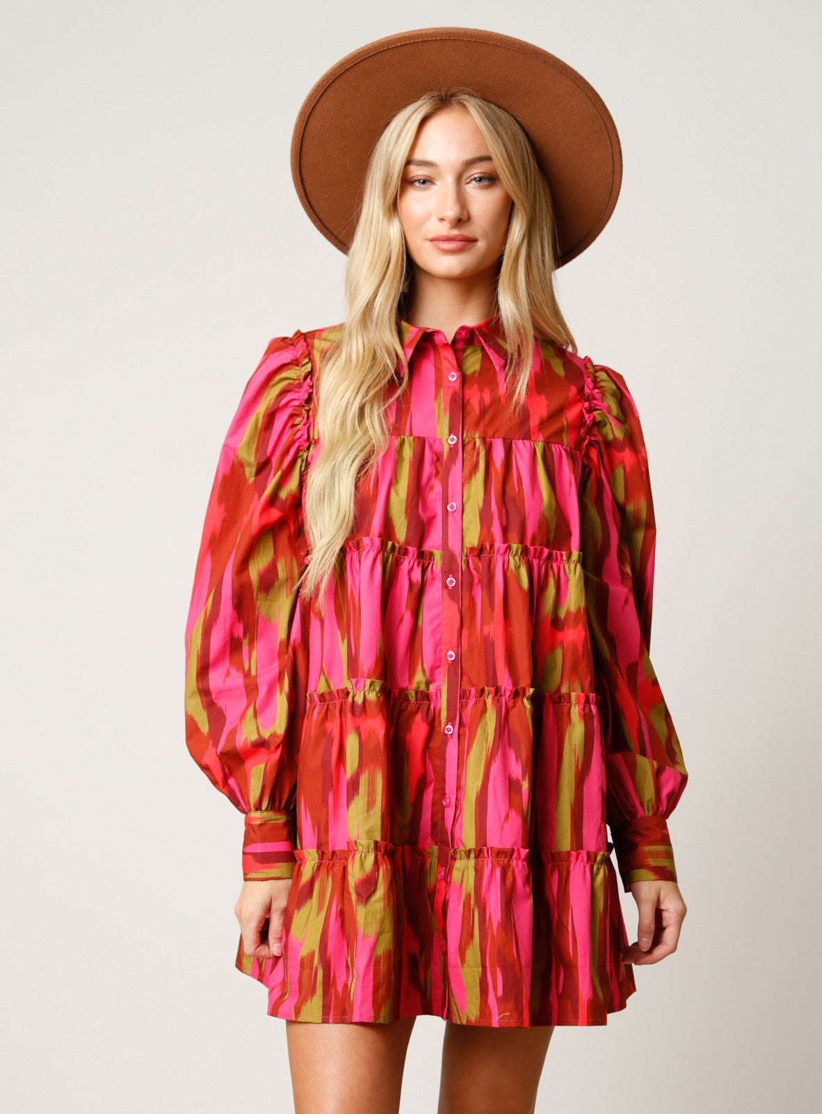 Tropical Safari Button Down Dress