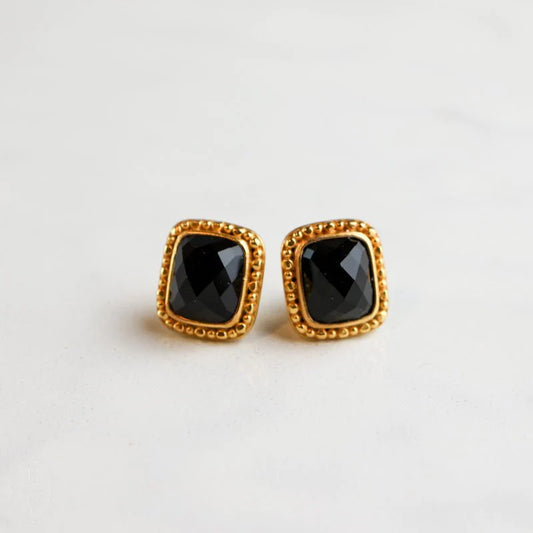 Julie Vos Marbella Stud Earrings Black