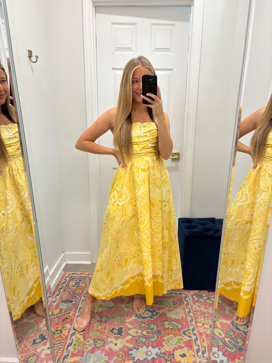 Summer Soleil Strapless Midi Dress
