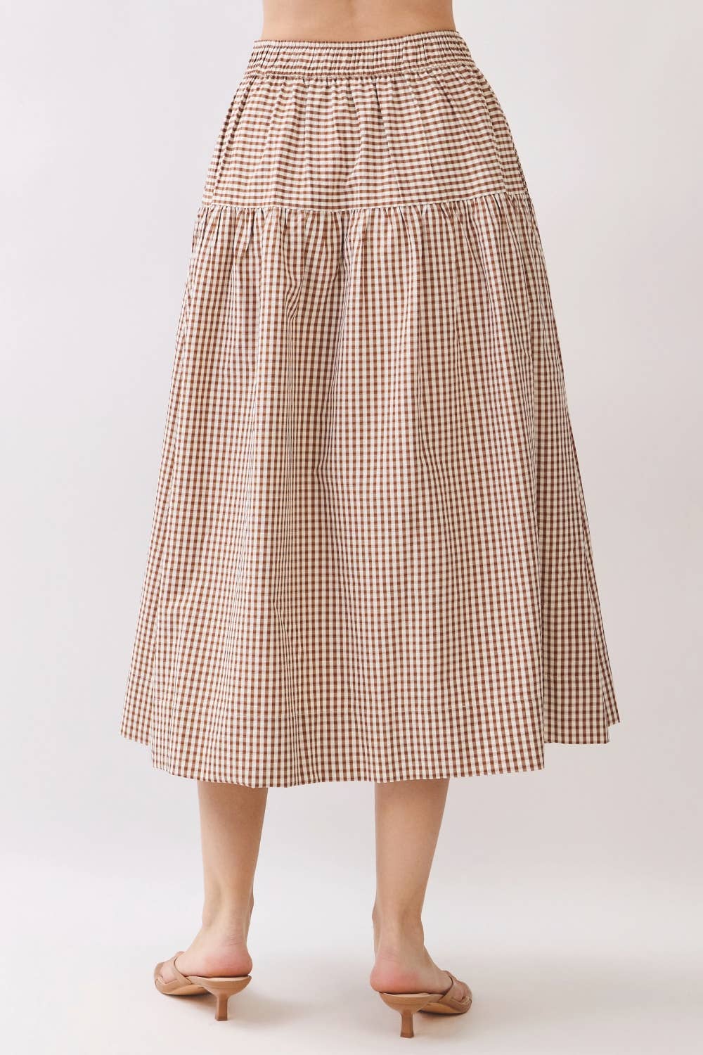 Gingham Tiered Maxi Skirt