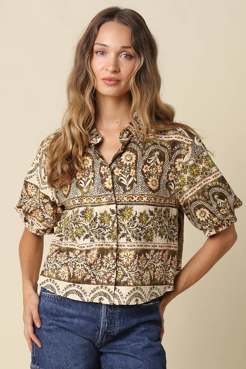 Alexis Print Puff Sleeve Blouse
