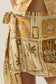 Tropical-Print Side-Tie Wrap Mini Skort