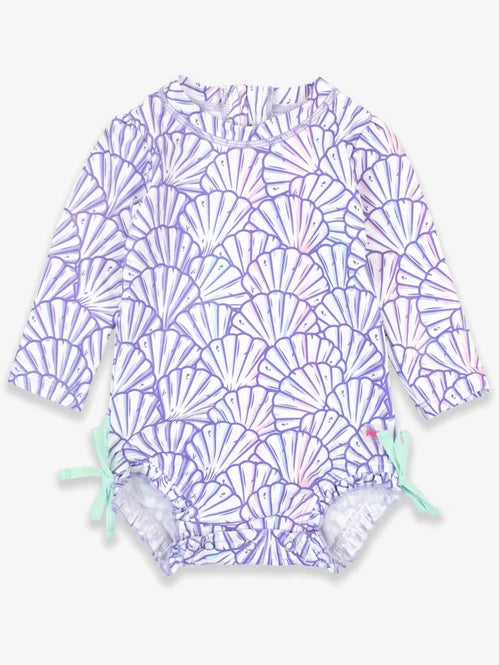 RuffleButts Magical Mermaids One Piece Rash Guard