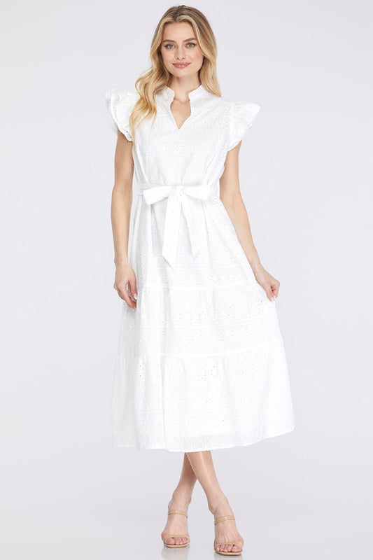 This Girl Eyelet Midi In Off White