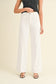 Casey Patch Pocket Wide Leg Flare White Jeans